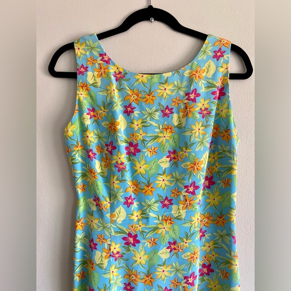 *FINAL SALE MAKE OFFER* 
VINTAGE 100% SILK MAGGY LONDON HAWAIIAN FLORAL DRESS - Picture 5 of 12